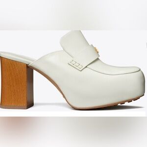Tory Burch Platform Mule Clogs In Pearl